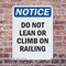 Signmission Do Not Lean Or Climb On Railing, 7 in W x Rectangle, Plastic OS-2PACK-NS-P-710-V-11293 - alternate 5